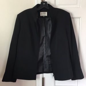 Kasper ASL black zipper front blazer